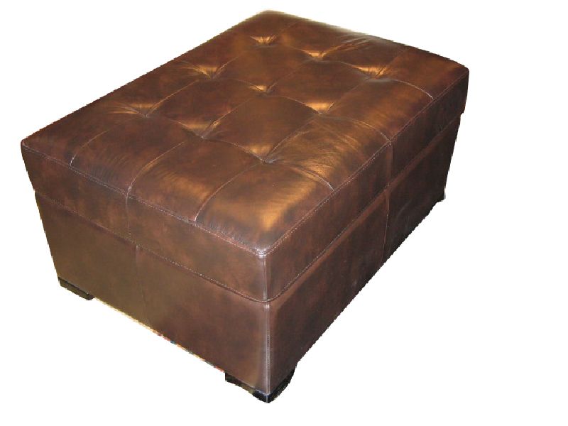 Brown Leather Sleeper Ottoman
