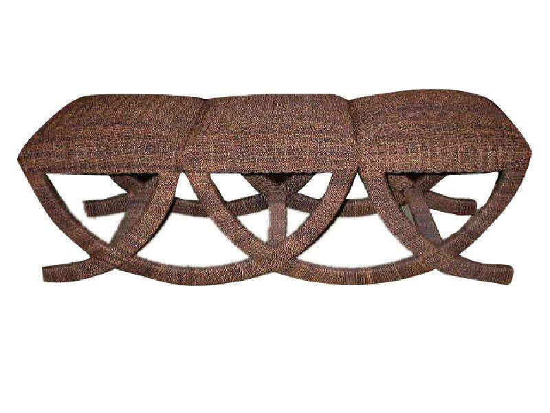 Abaca Weave Triple Bench