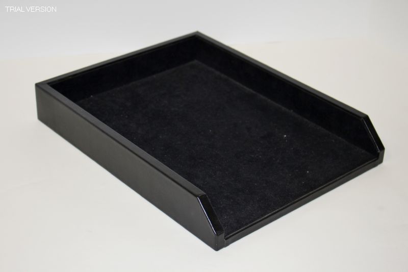 Black Leather Letter Tray